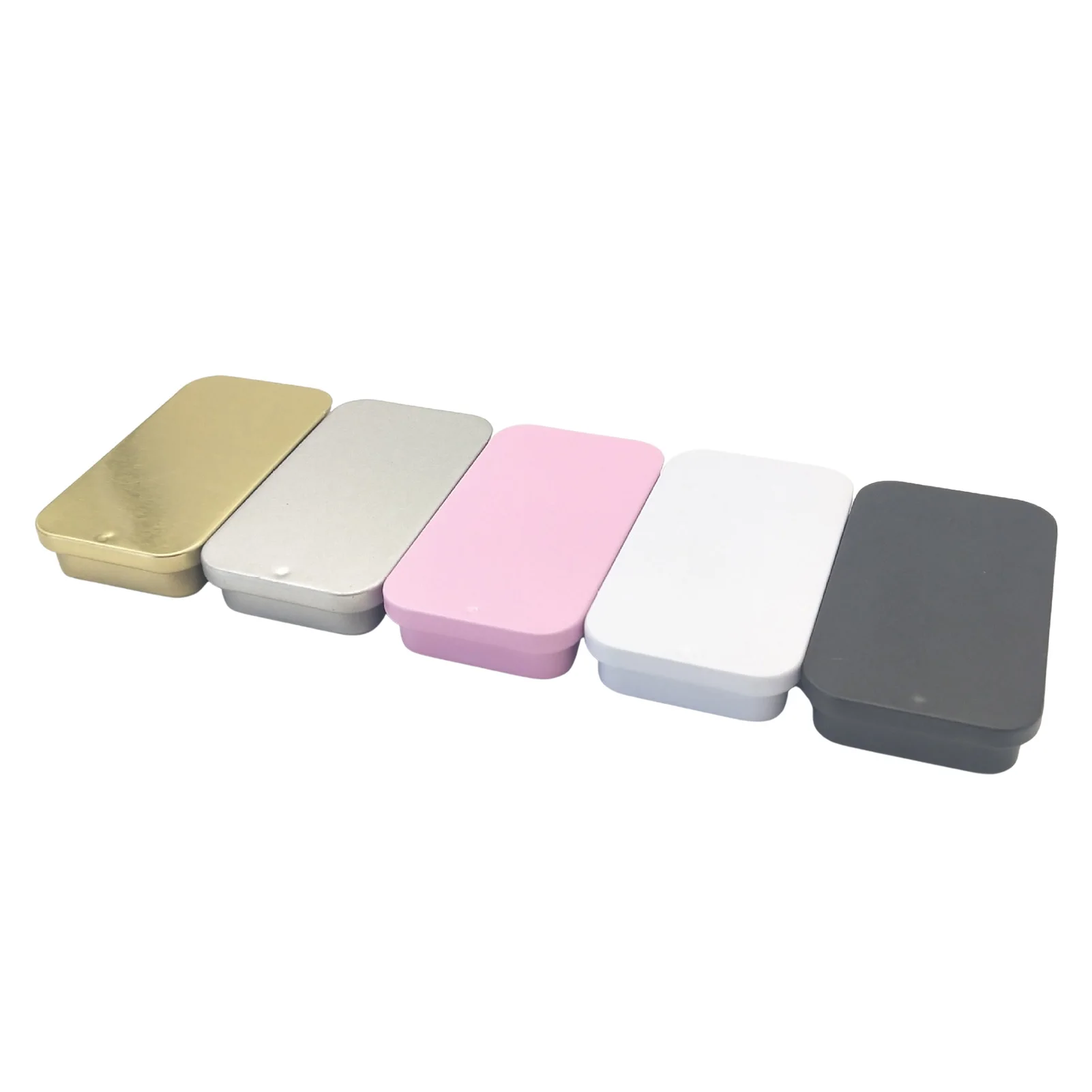 1PC Mini Black Gold Sliding Cover Push-Pull Tin Box Portable U Disk Chewing Gum Metal Box Small Home Ointment Storage Box