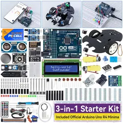 SunFounder 3-in-1 Super Starter Kit with Original Arduino Uno R4 Minima, IoT&Smart Car Projects, 50+ Step-by-Step Tutorials
