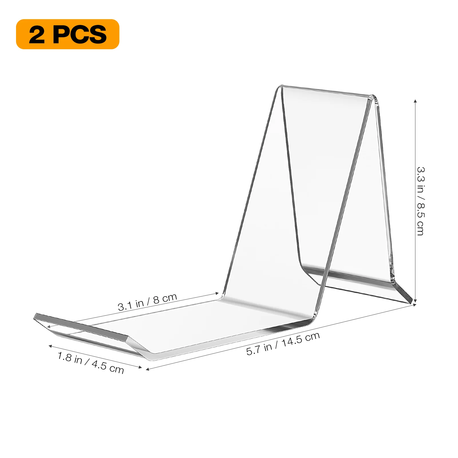 2 Pcs Shoe Support Sneaker Holder Sandals Heel Clear Rack Display Stand Acrylic