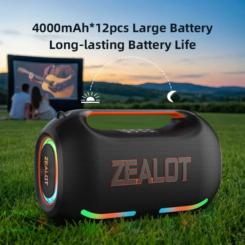 

ZEALOT-ZE41 250W Big Power Wireless TWS Subwoofer Bluetooth Speaker High Volume Waterproof Portable Mobile Power HIFI Sound