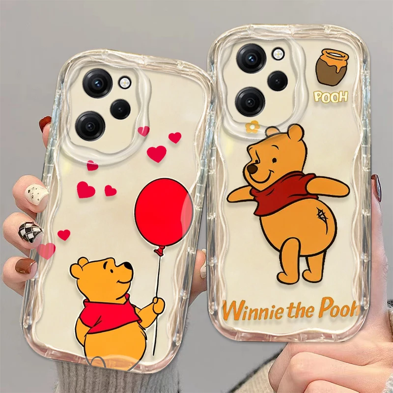 Pooh Bear Cute For Xiaomi Redmi Note 13 12 12S 11S 11 10 9 8 10A 9C Pro Plus 5G Wave Oil Cover Phone Case