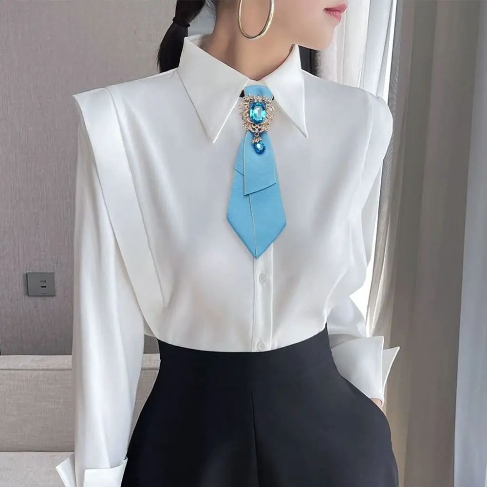 

Модный женский галстук ручной работы с бриллиантами, японский галстук, повседневная рубашка, аксессуары, одинаковая одежда