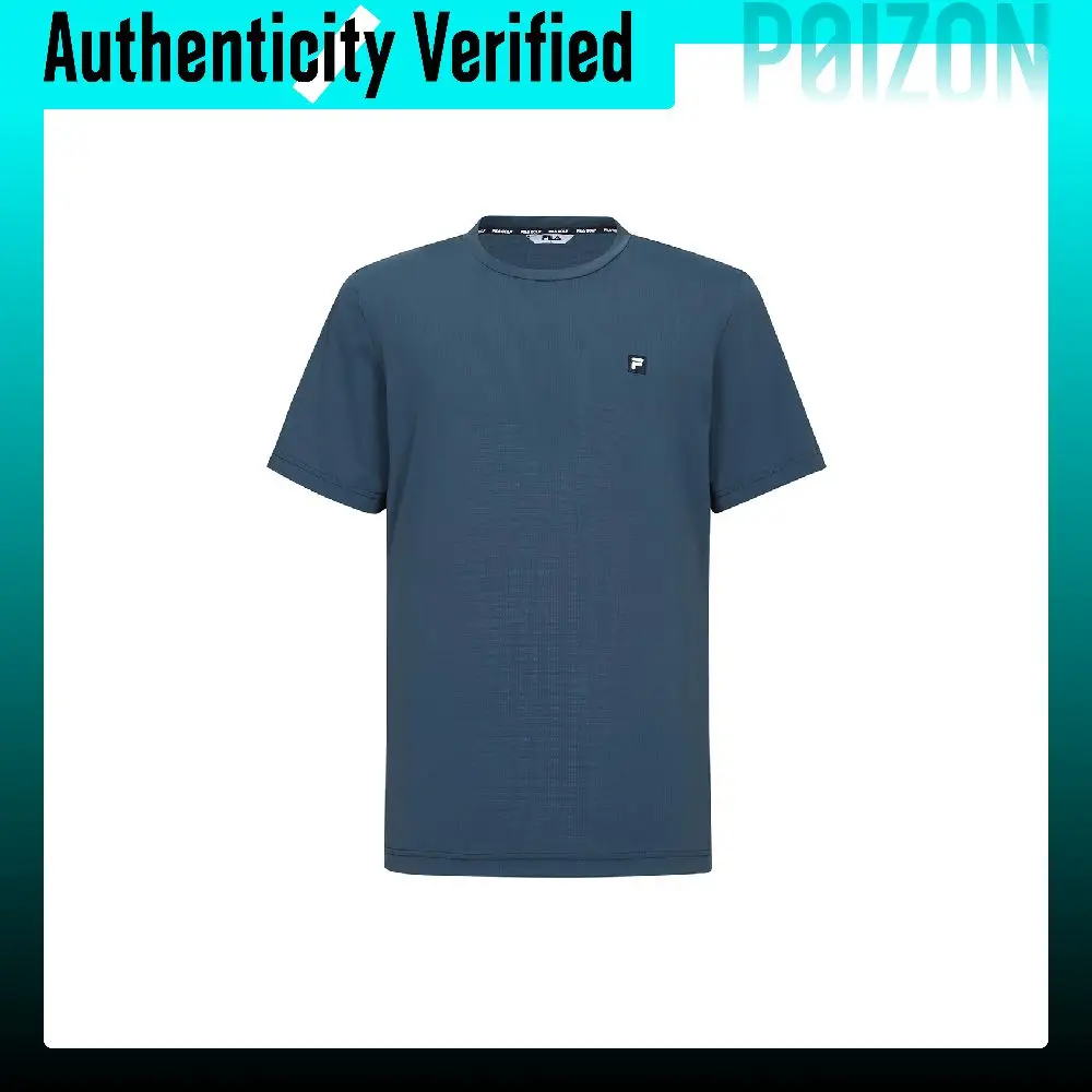FILA Golf Quick-Dry T-Shirts Men's Dark Blue Green Crew Neck Moderate 667449-DTL