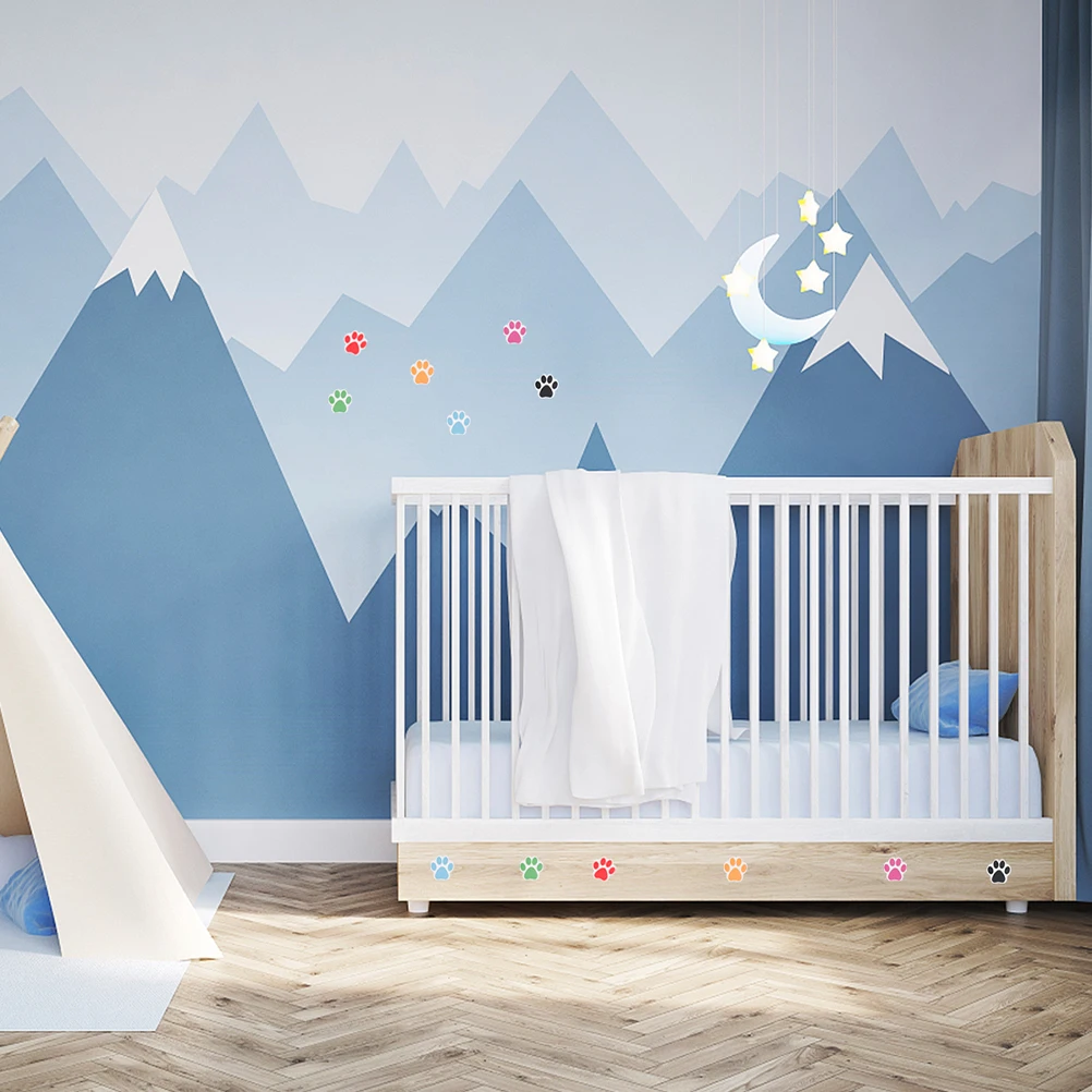 ملصقات بصمة أقدام الكلب الأليف لفة شارات مخلب الحيوانات للزينة DIY مكافآت المعلم ملصقات طباعة مخالب لفة لاصقة #1