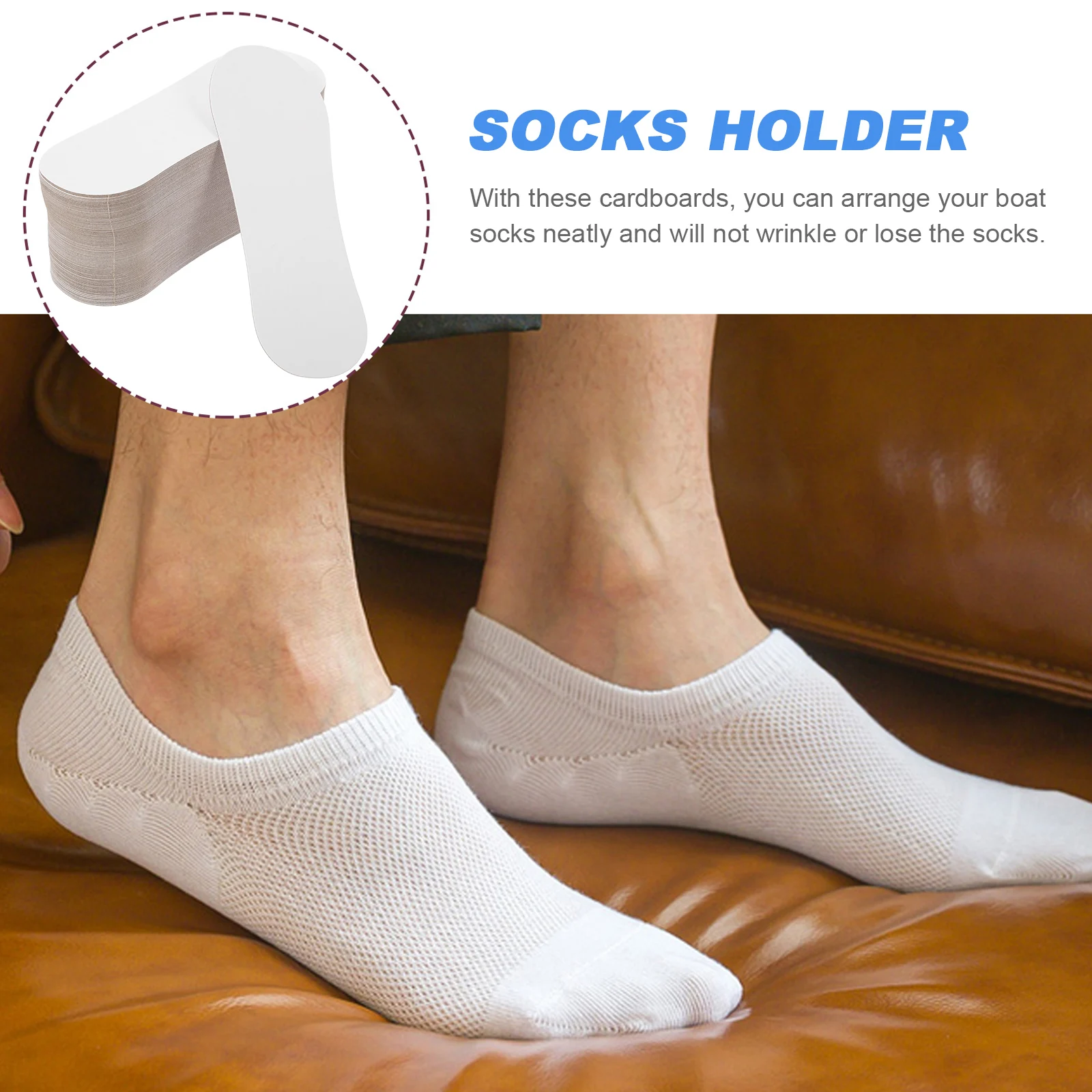

100pcs Invisible Sock Blockers Premium Organizing Paperboards Low Cut Display Holders For Women Girls White Thin Lightweight