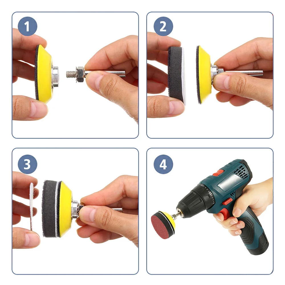12-142 قطعة الصنفرة الرملي القرص الوسادة ل الحفر طاحونة صفائح كاشطة أدوات دوارة اكسسوارات المعادن الخشب البولندية الرملي ورقة #4