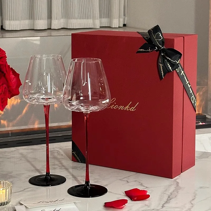 Rotweinglas mit Bauchform, Burgunderrot, Kristall, Haushalts-Kelch, Dekanter-Set für den Haushalt