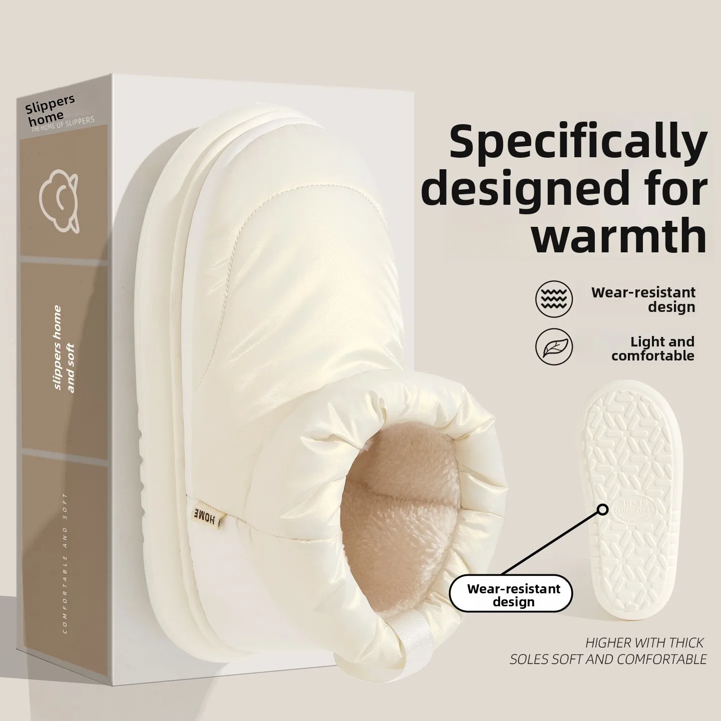 Winter Cotton Slippers Thick Warm Fleece Lined Soft Sole Non Slip Waterproof Snow Home Shoes Women Men Cozy House Slippers