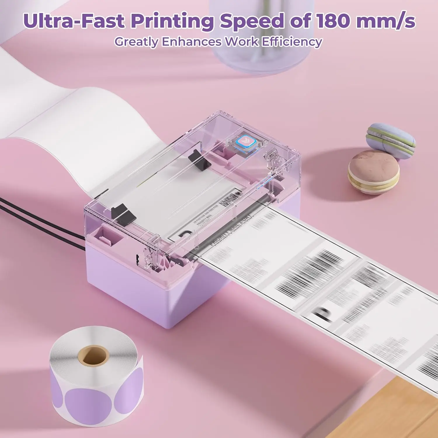 طابعة ملصقات حرارية بلوتوث 4x6، لاسلكية لهواتف iPhone Android iPad Windows macOS Chrome، متوافقة مع Etsy eBay #6