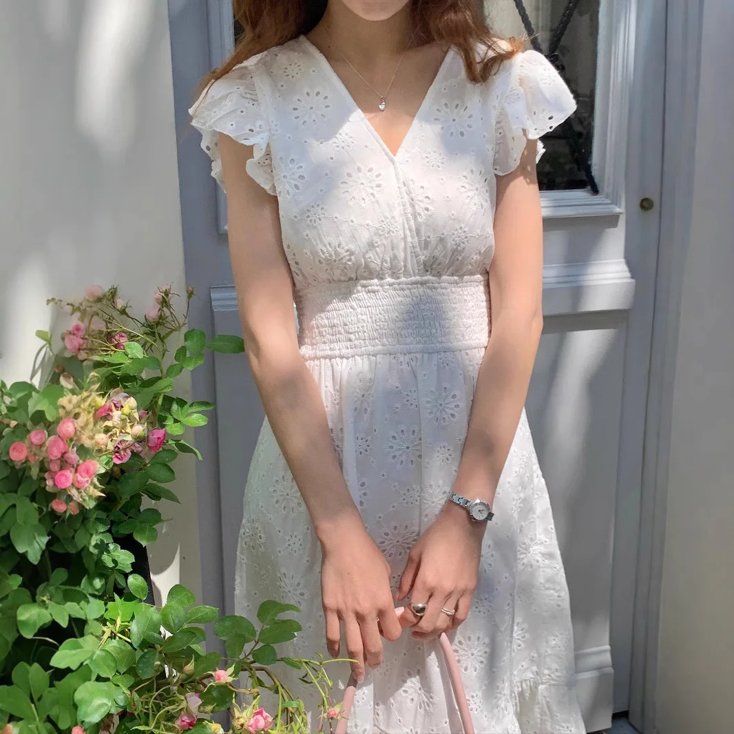 

Sweet First Summer Small Skirt Small Dress Slightly Fat French Waist Slimming Beach Skirt Holiday Skirt