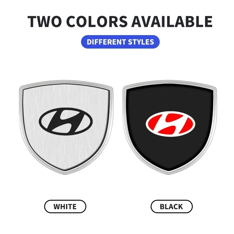 3D Metal Shield Emblem Car Window Body Side Badge Stickers For Hyundai Tucson IX35 I30 I20 Kona Coupe Veloster I40 Getz view 4