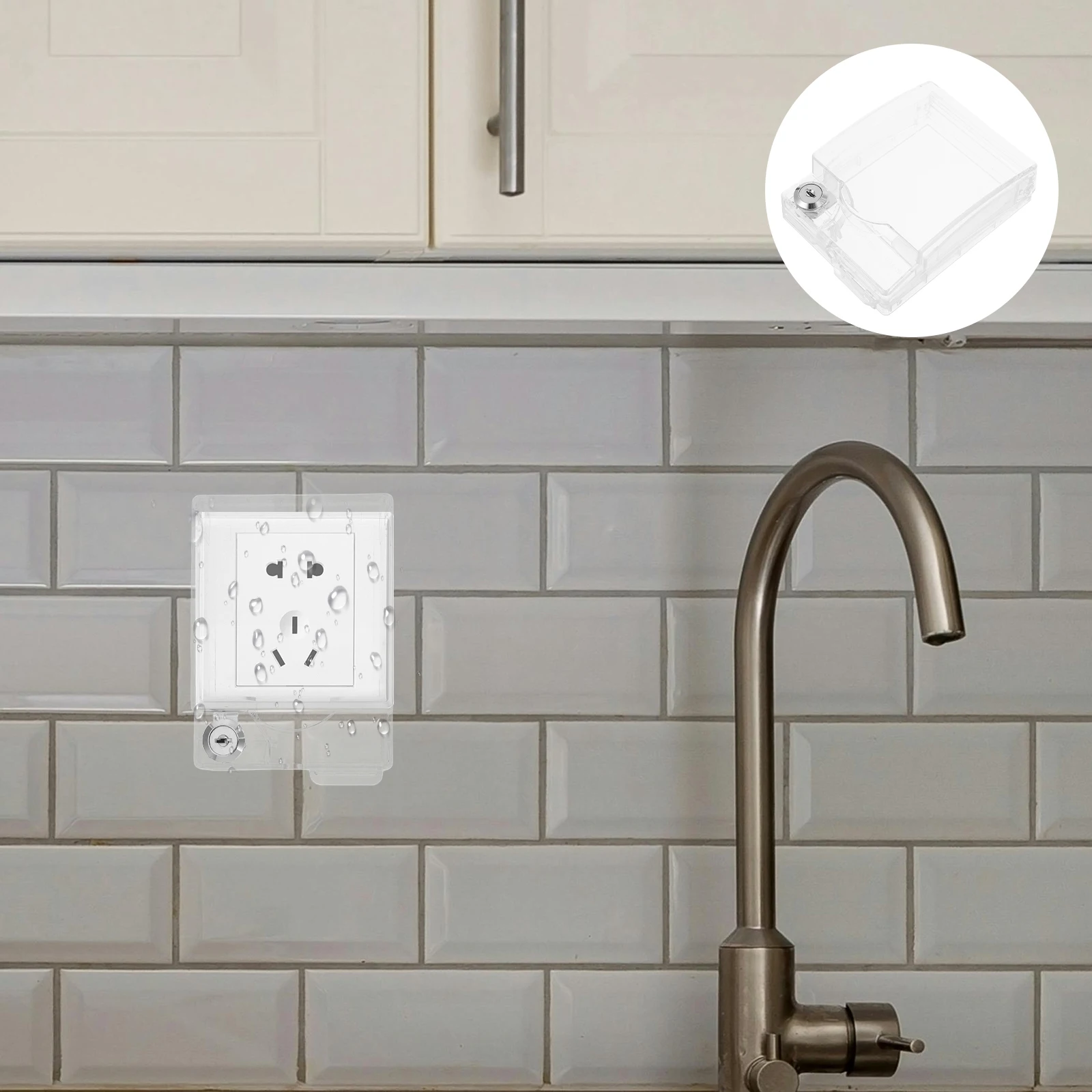 

Waterproof Bathroom Socket Cover Wall Mounted Electrical Outlet Protector Transparent Splash Proof Durable For Outdoor Indoor