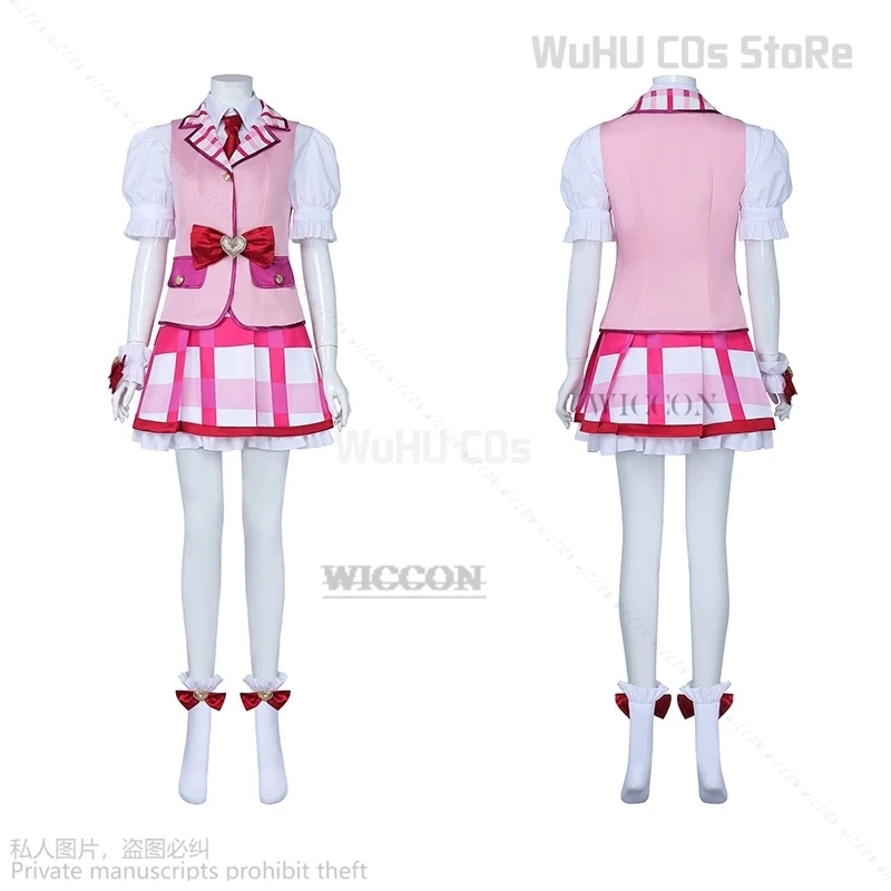 Anime aikatsu! Hoshimiya ichigo cosplay kostüm lolite kleid hoshimiya ichigo perücke haarband frauen hallowen party cosplay idol cos