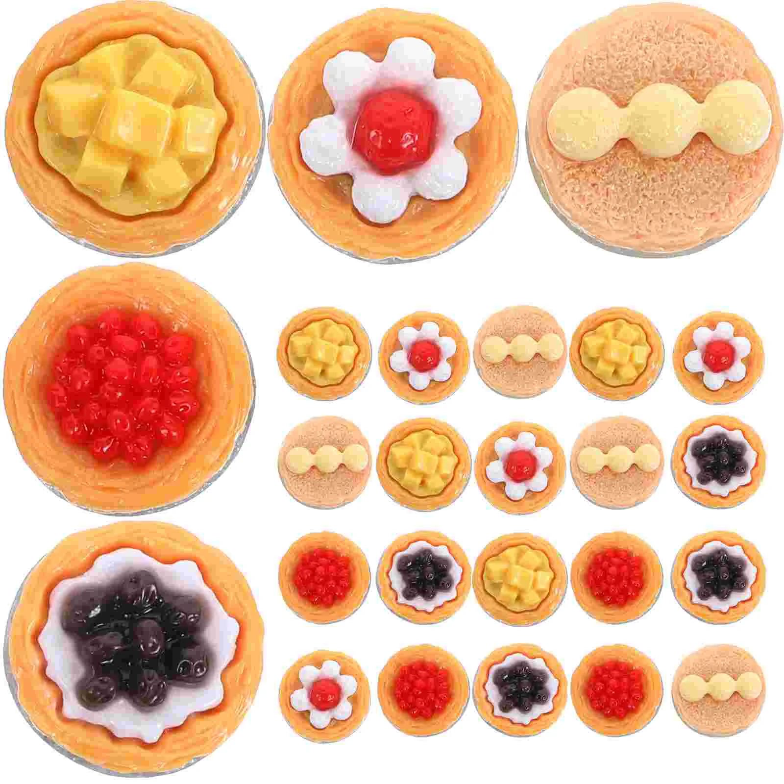 20 Pcs Shiwan Egg Tart Model Toy Models Fake Simulation Food Realistic Artificial Pendant