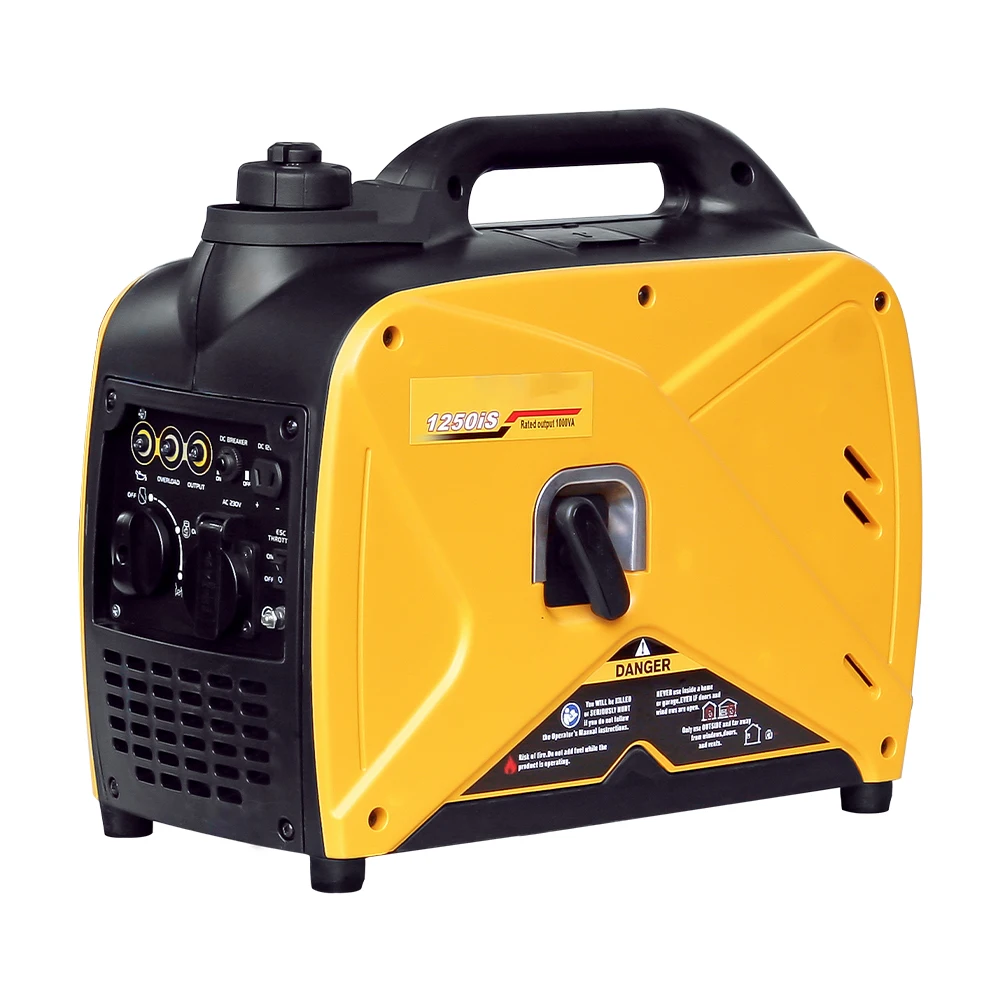 عاكس رقمي محمول صغير للغاية من النوع الصامت 2 كيلو وات / مولد كهرباء يدوي صغير محمول باليد يعمل بالبنزين