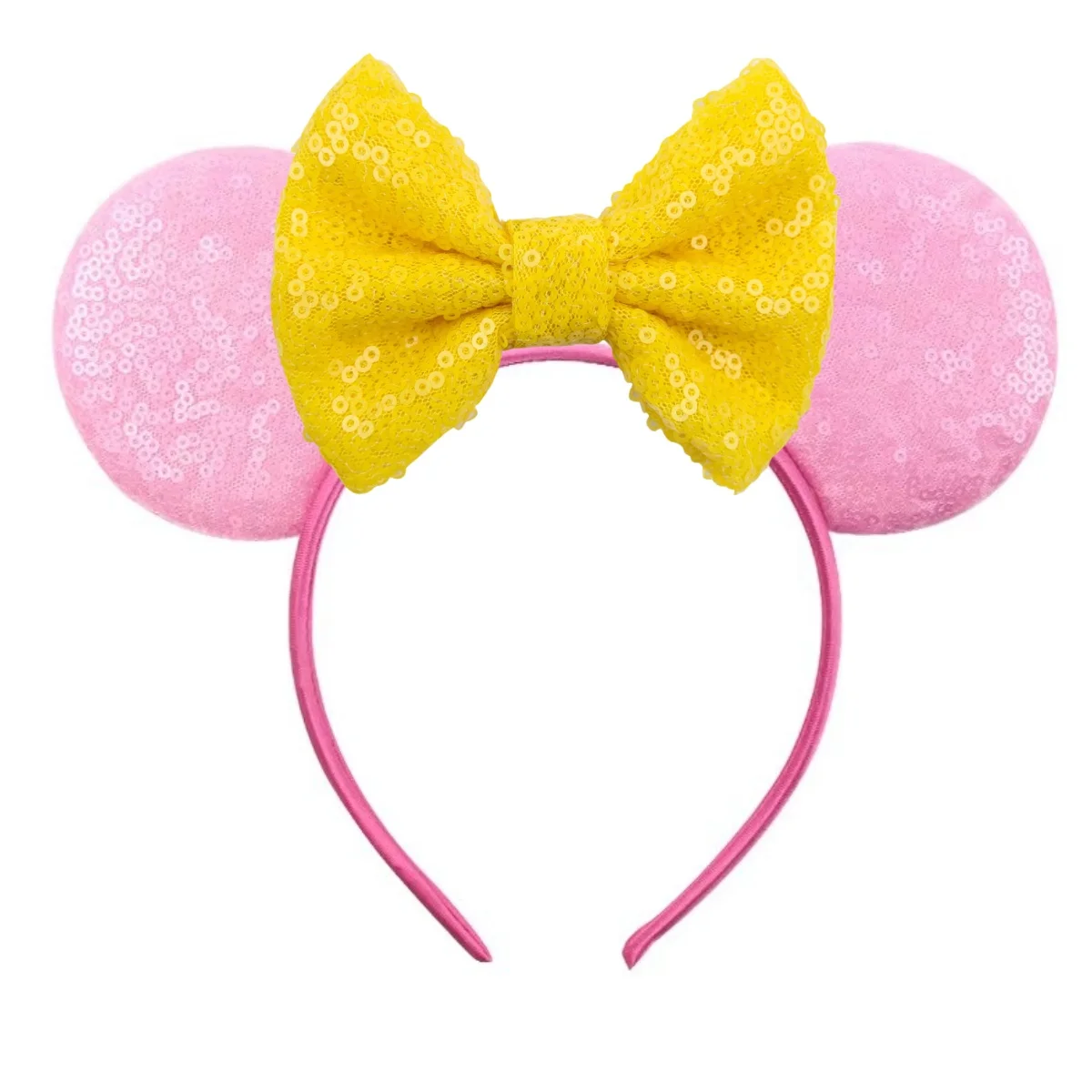 9.5 CM Big Size Matte Pink Mouse Ears Headband For Girls 5