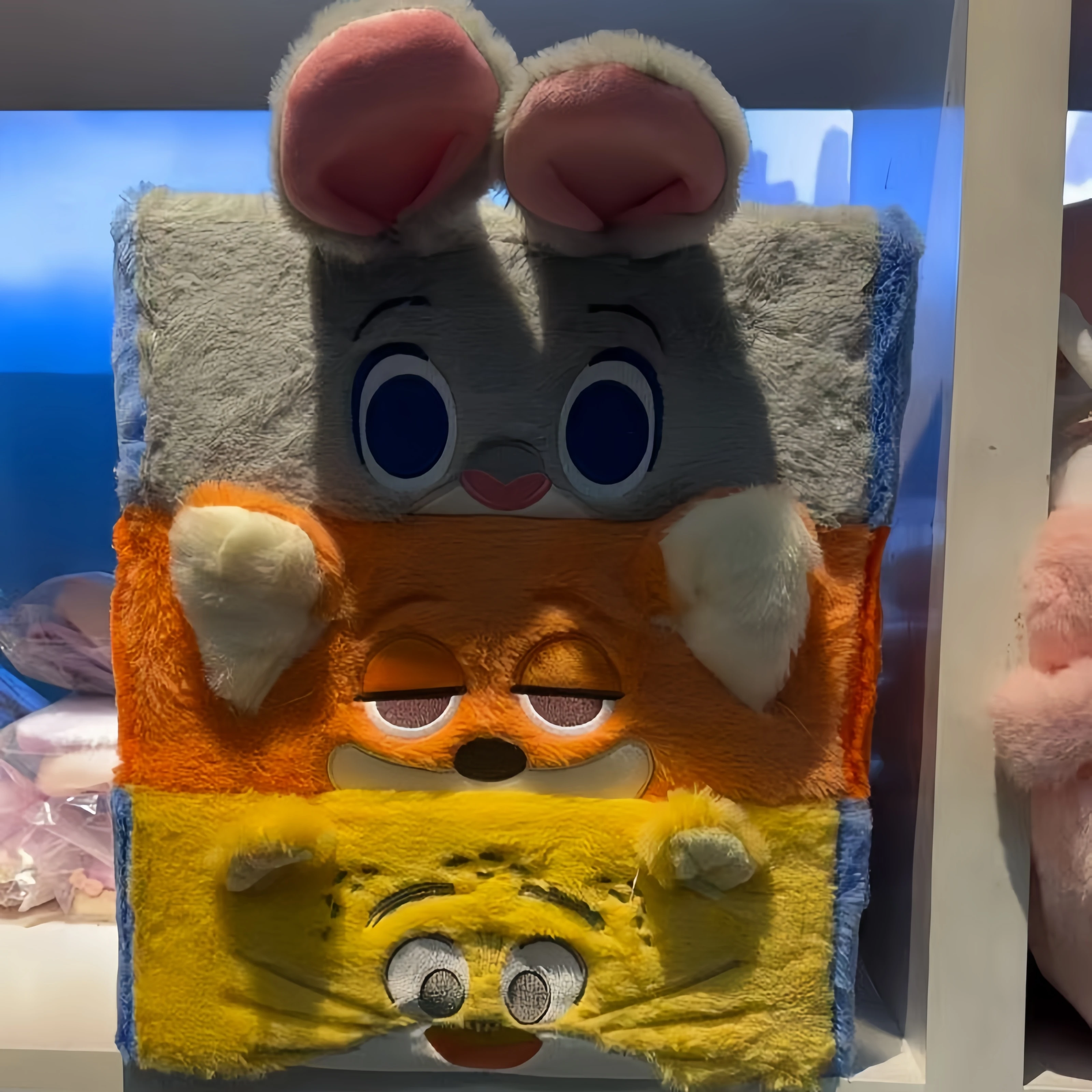 

Cute Storage Baskets Disney Zootopia Fox Nick Rabbit Judy Fluffy Desktop Organizer Bins Home Decor Multi-function Storage