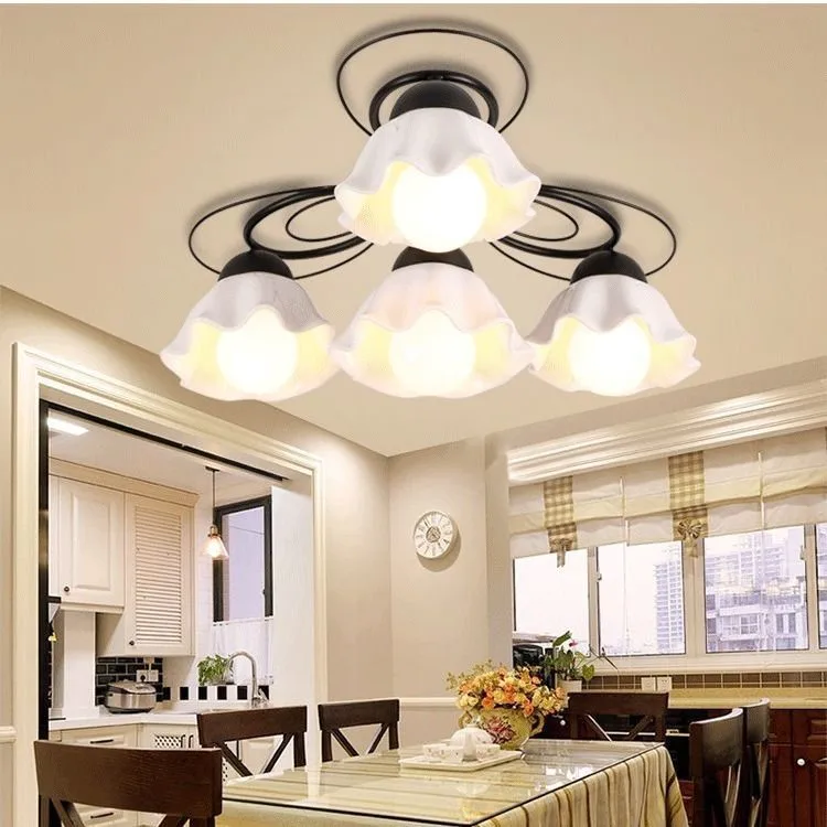 Simple Bedroom Ceiling Lights Modern led Ceiling Lamp Nordic Rustic Style Flower Decorations For Living Room Dining Room Lights