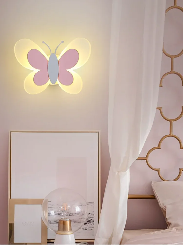 Imagem -05 - Cartoon Butterfly Bedside Lamp For Children Economizador de Energia Quarto Teto Corredor Menino Menina Quarto Criativo Menino