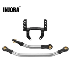 INJORA Aluminum Lay Down Servo Mount with Stainless Steel Steering Links Set for 1/18 RC Crawler TRX4M Stock Length Axles