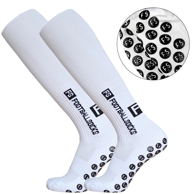 3pairs Men Women Long FS Football Socks Sports Round Silicone Non-slip Grip Soccer Sock