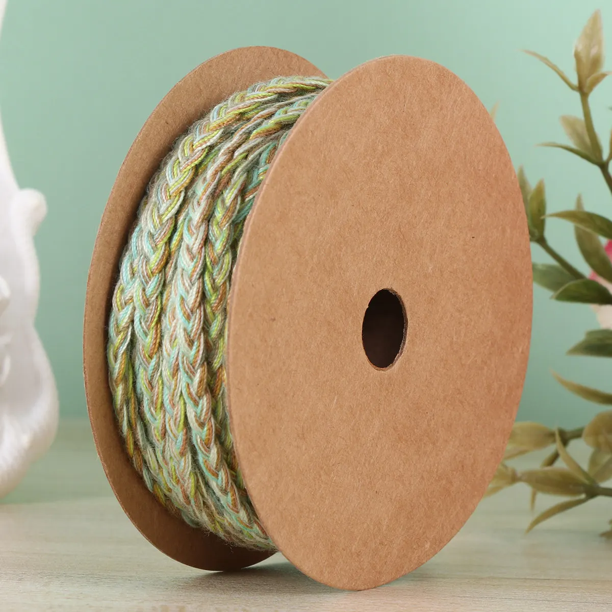 

Рулон хлопкового плетеного шнура 5 м, градиентный цвет, высокая прочность, устойчивость к погодным условиям, для рукоделия, ремней, сумок, шнурков