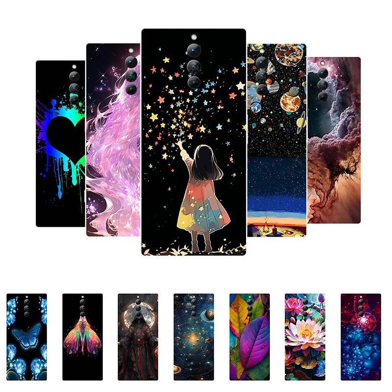 لحقيبة ريد ماجيك 8S برو بلس  فتاة  زهرة  مصد سيليكون ناعم  الغطاء الخلفي لهاتف النوبة الأحمر ماجيك 8 برو ماجيك 8S برو بلس  حافظة الهاتف