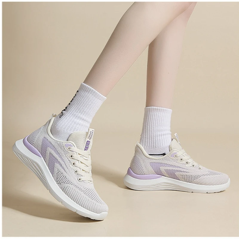 New Summer Sneakers for Women Breathable Mesh Casual Sneakers for Women Fashion No Slip Walking Shoes Outdoor Canvas Sneakers