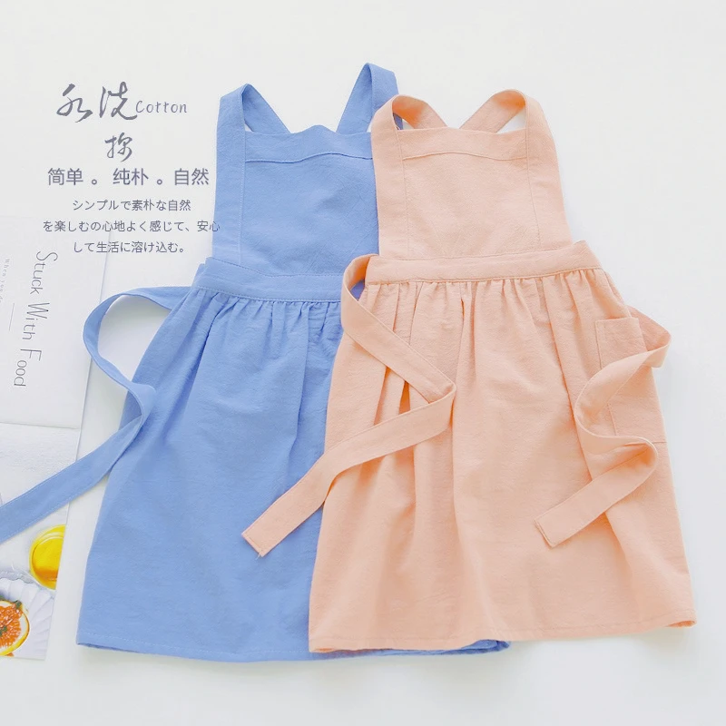 

Korean Style Fashionable Cotton Linen Baby Bib for Kindergartners,children's Apron, Reversible Painting Smock, Waistcoat