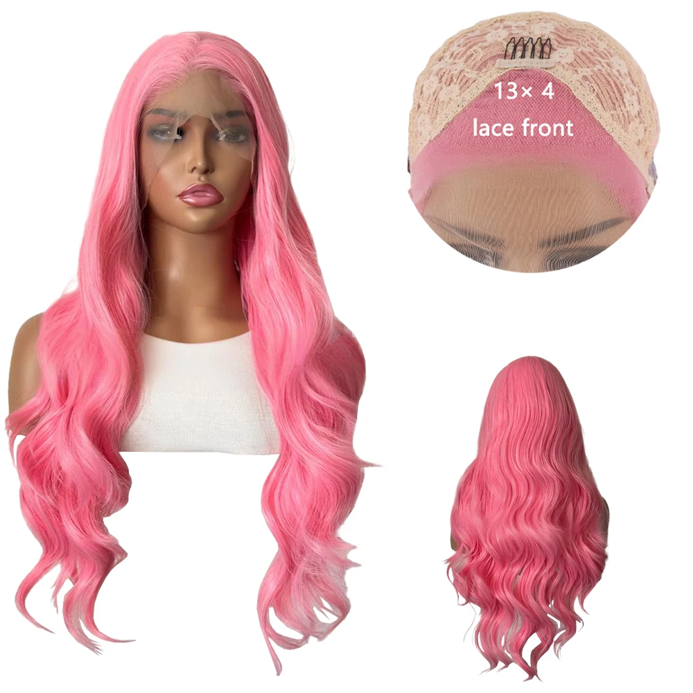 Perruque Lace Front synthétique ondulée 13 × 4HD, 26 pouces, densité 180%, adaptée aux perruques de jeu de rôle quotidiennes pour femmes, résistantes à la chaleur