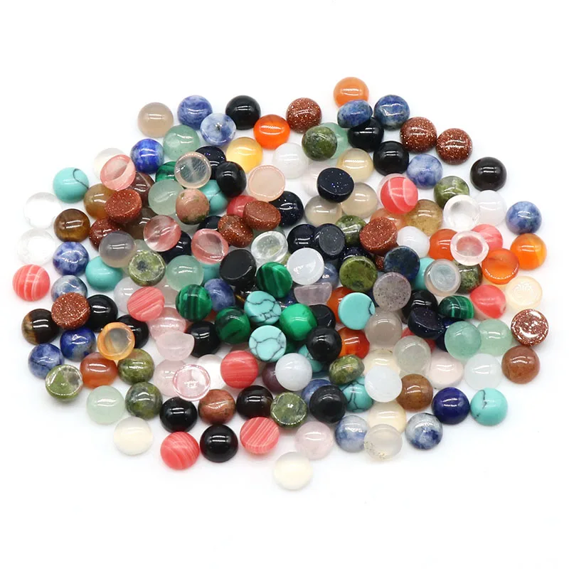 10 stücke 6mm Kabine Naturstein Cabochon Perlen Kristall Achat Quarz Perlen für Schmuck machen DIY Halskette Armband Ring Zubehör