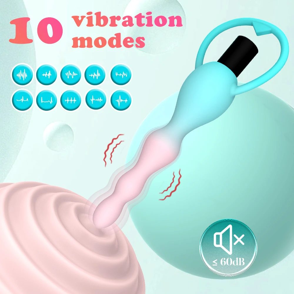 Vibrating Protaste Massager Anal Beads Vibrator Butt Plug Sex Toy for Men Women Silicone Anales Trainer Fun Toys for Beginners