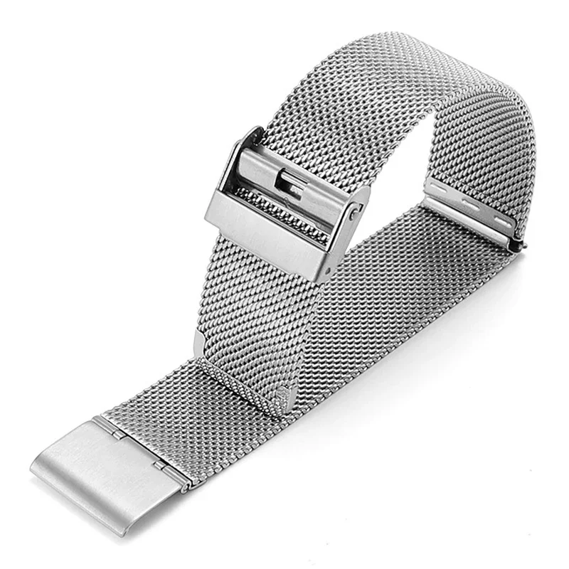 1.0mm 0.6mm Milanese Mesh Bracelet for Seiko Smartwatch Stainless Steel Wristband for Rolex Universal Double Safety Buckle Strap