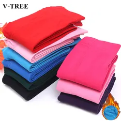 Plus Velvet Children Pants Winter Girls Leggings Warm Leggings For Kids Candy Colors Girls Trousers 3-9 Year Baby Leggins