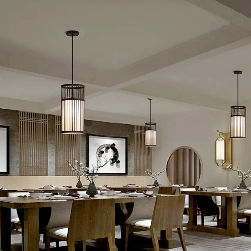 Arte de bambu tecelagem de bambu luminária para tradicional chinês estilo zen sala de chá casa de chá guesthouse e inn