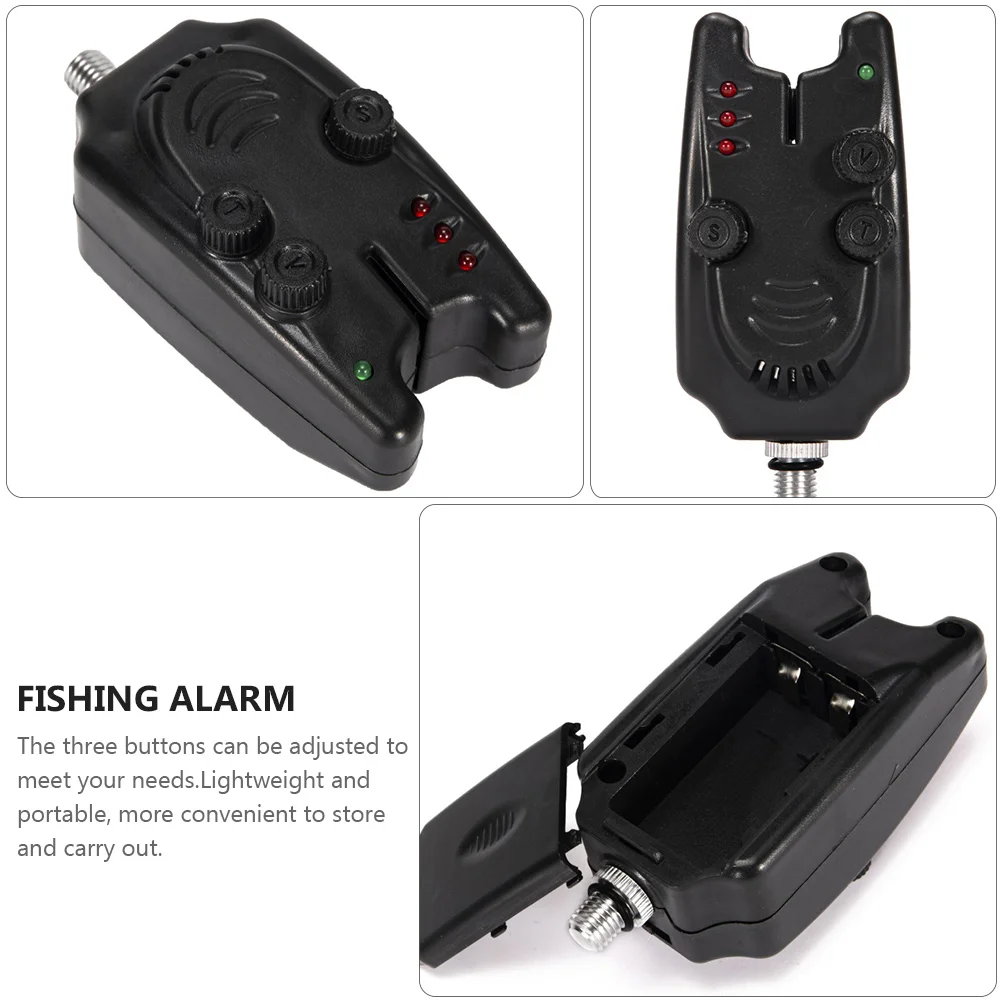 Fishing Alarm Bite Gear Signal Reminder Illuminated Bell Accessory Electronic Black for Annunciator