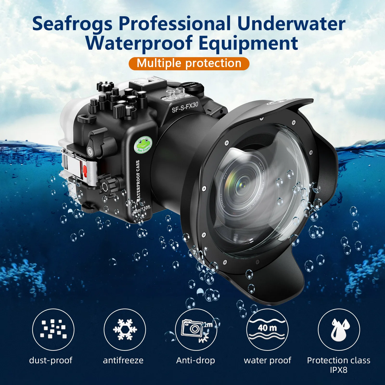 

Seafrogs camera waterproof case suitable for Sony FX30 camera diving photography protection underwater photography