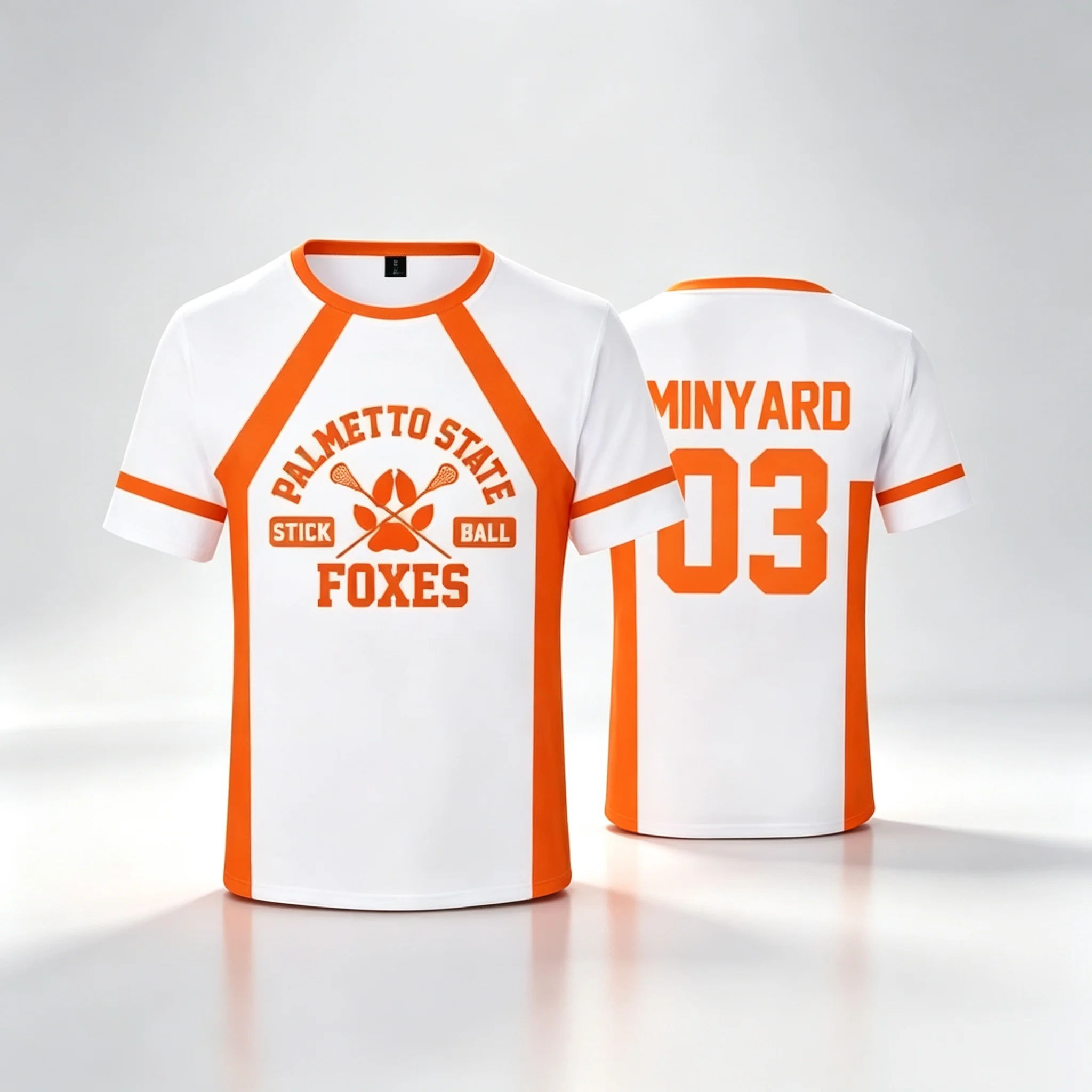 AFTG Palmetto State Foxes Lacrosse-Trikot, The Foxhole Court Cosplay-T-Shirt, MINYARD JOSTEN DAY, Unisex, schnelltrocknendes Sport-T-Shirt. – Detail 6