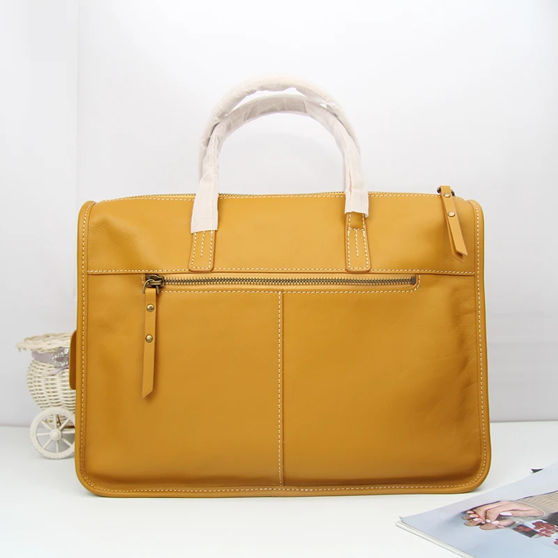 Genuine Leather Commuter Bag Ladies Briefcase OL First Layer Cowhide Original Niche Soft Portable Messenger Business