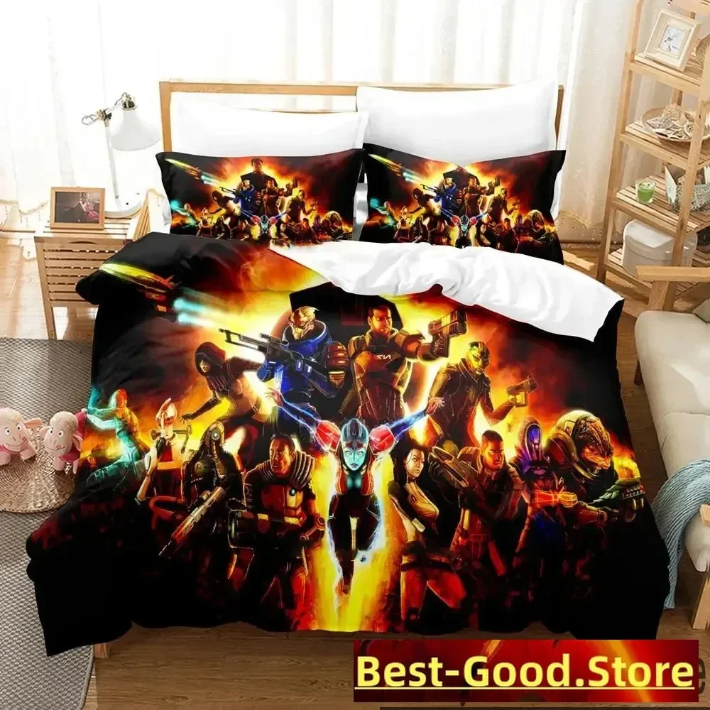 

3D Print Game Mass Effec Bedding Set Boys Girls Twin Queen King Size Duvet Cover Pillowcase Bed boys Adult Home Textileextile