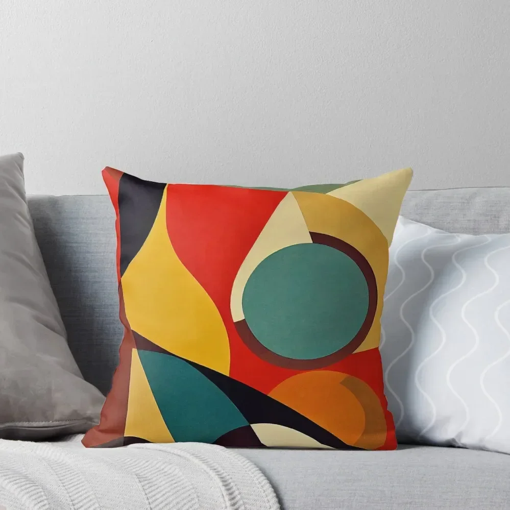 

Geometric Shapes Mid Century Abstract Art Throw Pillow Room decorating items ornamental pillows Sofa Cushion Cover pillow