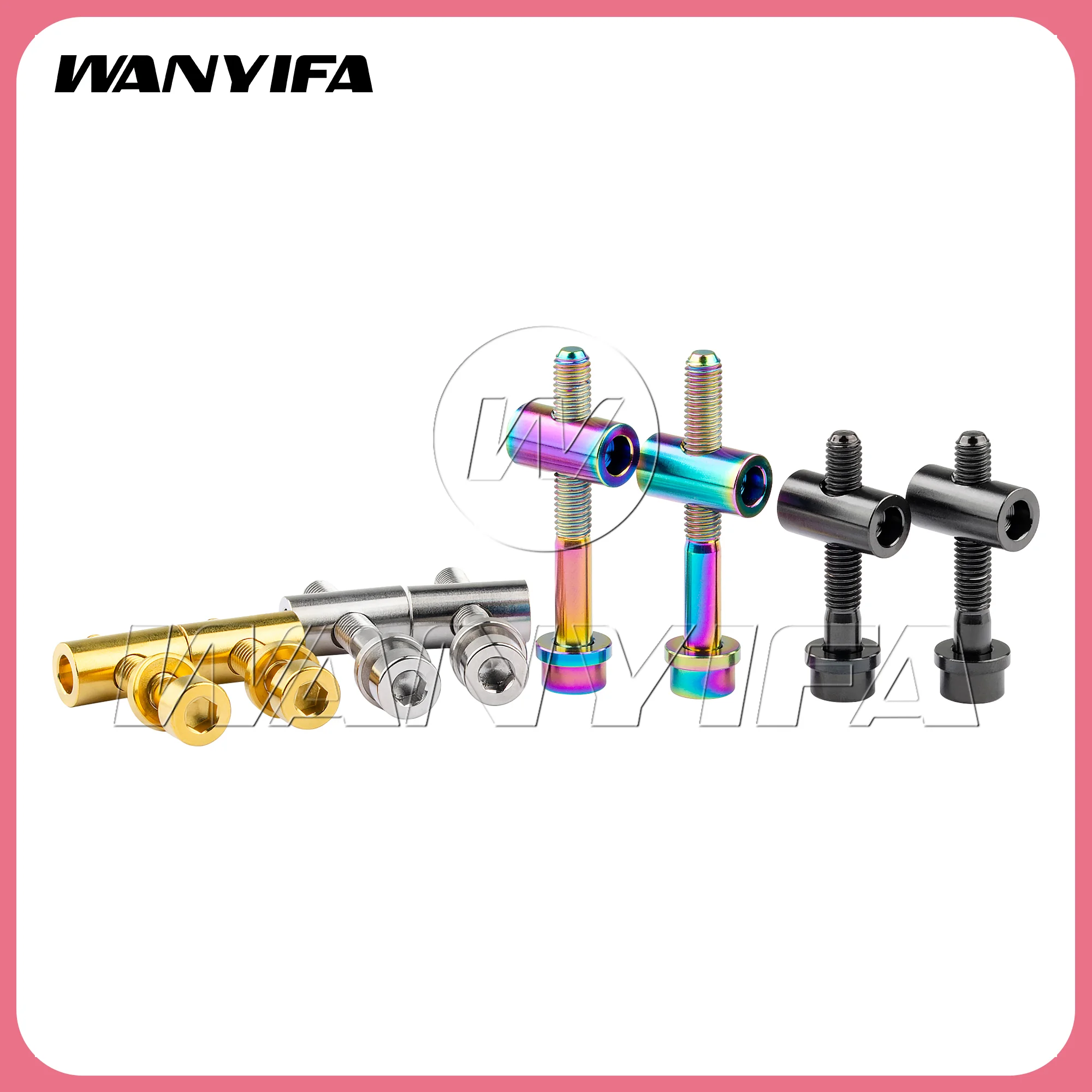 Wanyifa 1/5 pair Titanium Bicycle Seatpost Bolts M5x30/40mm for MTB Road Bike Seatpost Saddle Fixed