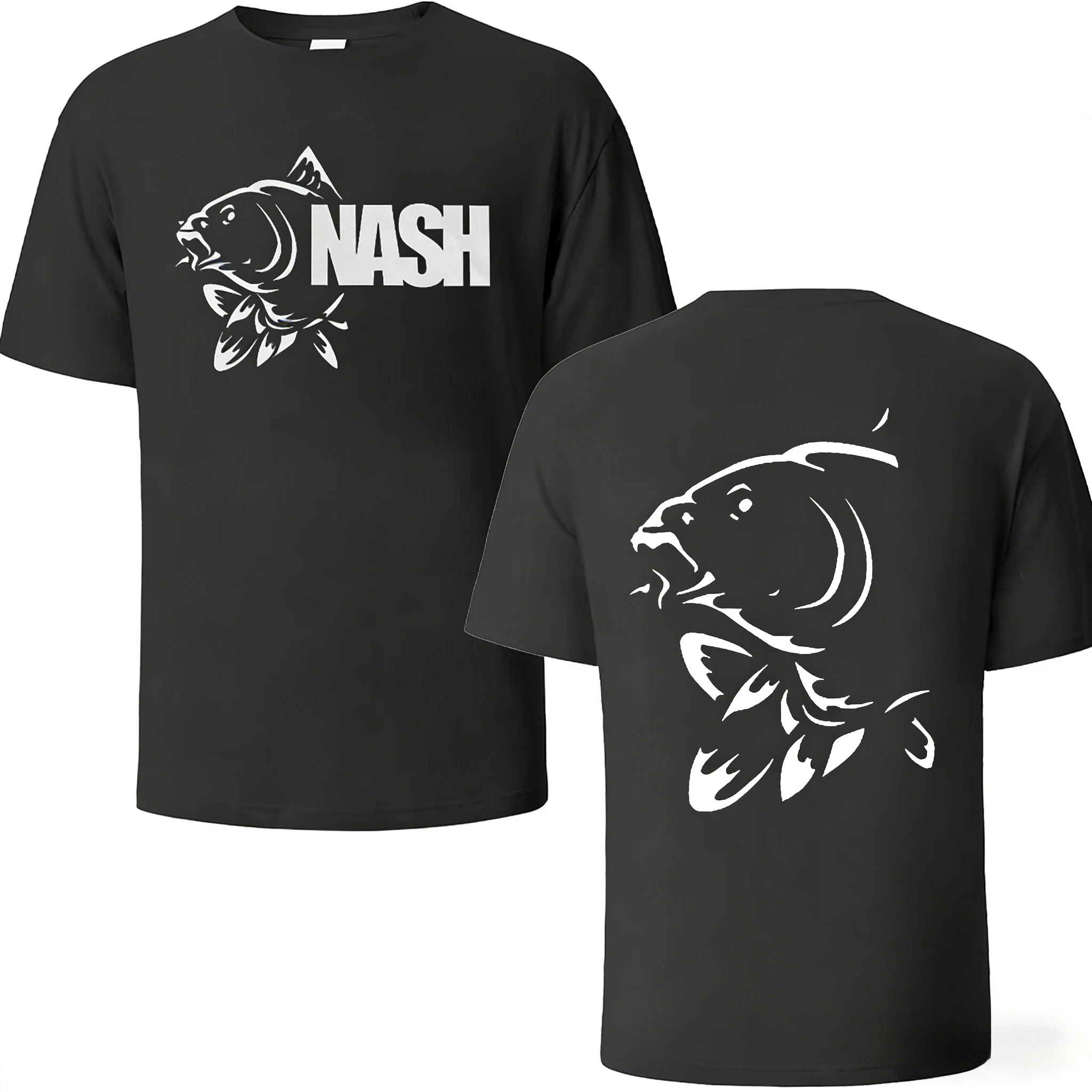 2026 New Funny Fishinger Carp Fish Fisherman Sporter T Shirts Men Summer Fashion Harajuku Short Sleeve Streetwear Black T-shirts