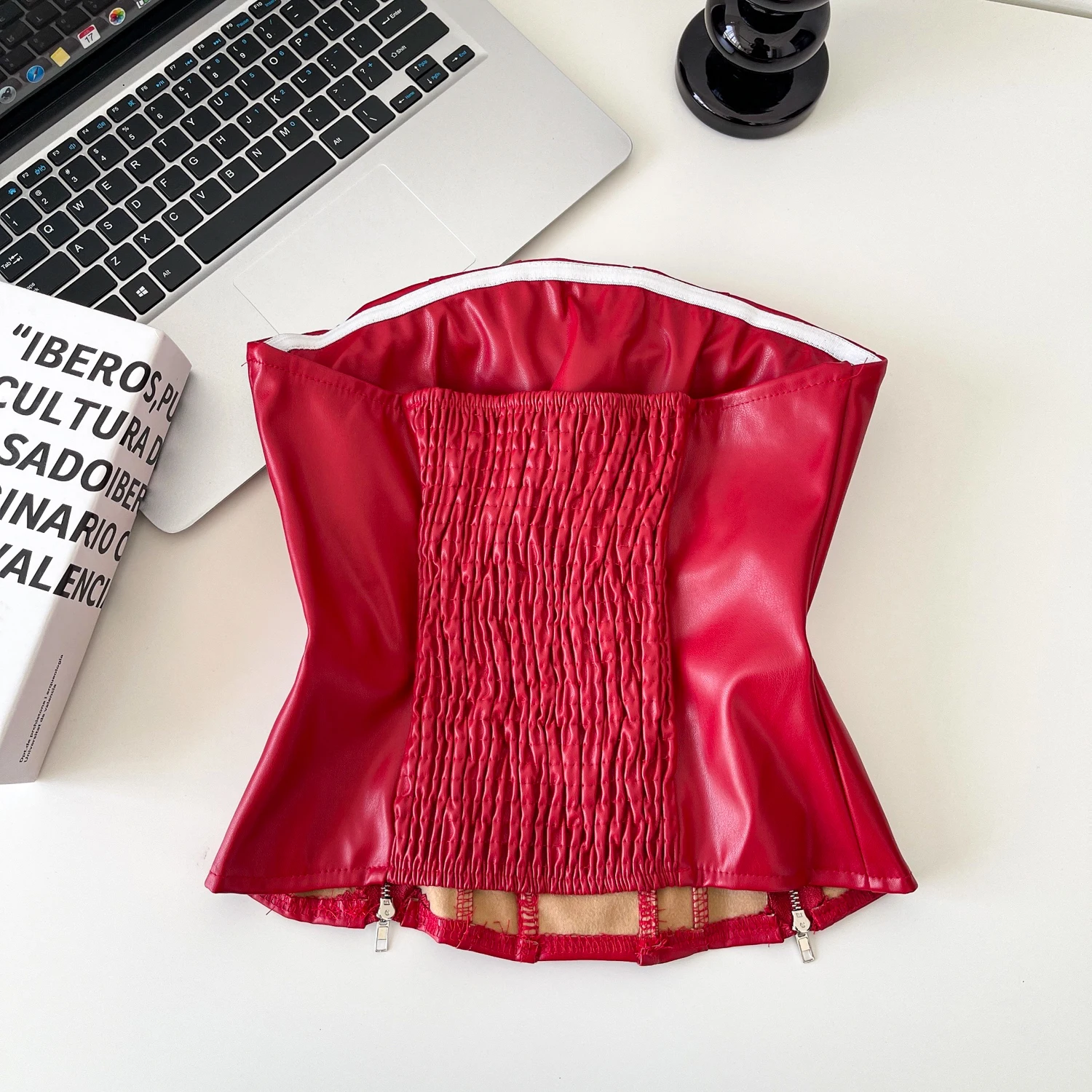 Sexy chic zipper Draw String sleeveless Tanks Top Vintage Corset Bustier Korean Women Party Sling Top Y2k