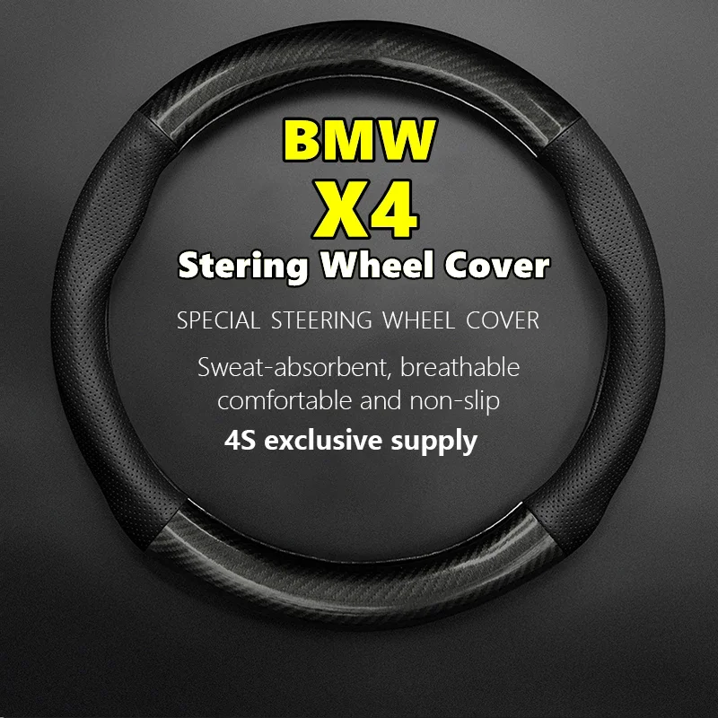 No Smell Thin For BMW X4 Steering Wheel Cover Genuine Leather Carbon Fiber Fit XDrive25i XDrive30i XDrive35i M40i 2020 2021 2022