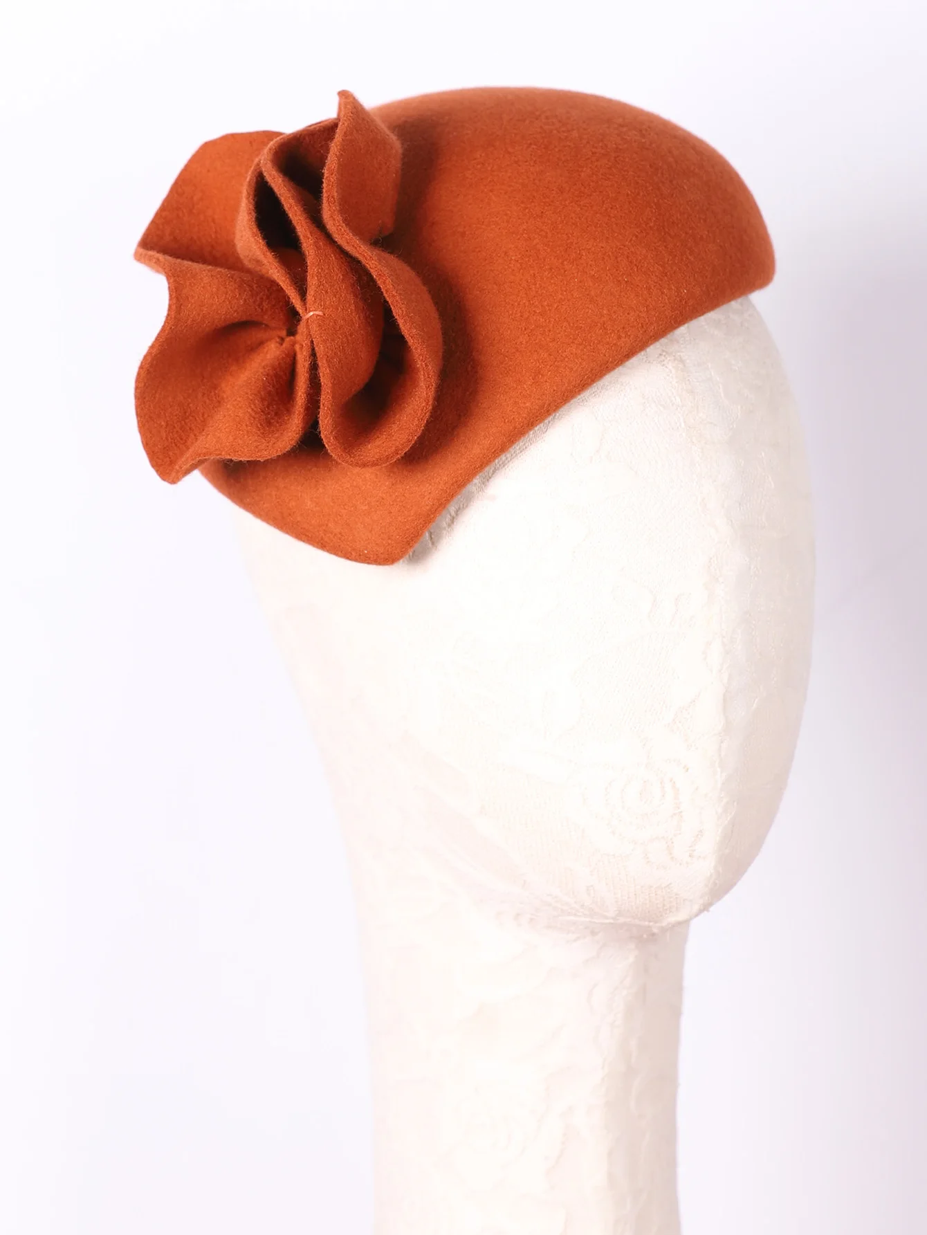 FS Wollfilz-Fascinator-Hüte für Damen und Herren, Hochzeit, elegante Teeparty, formelle Vintage-Kirchen-Pillbox-Hut mit Blumen-Derby-Kappe – Detail 14
