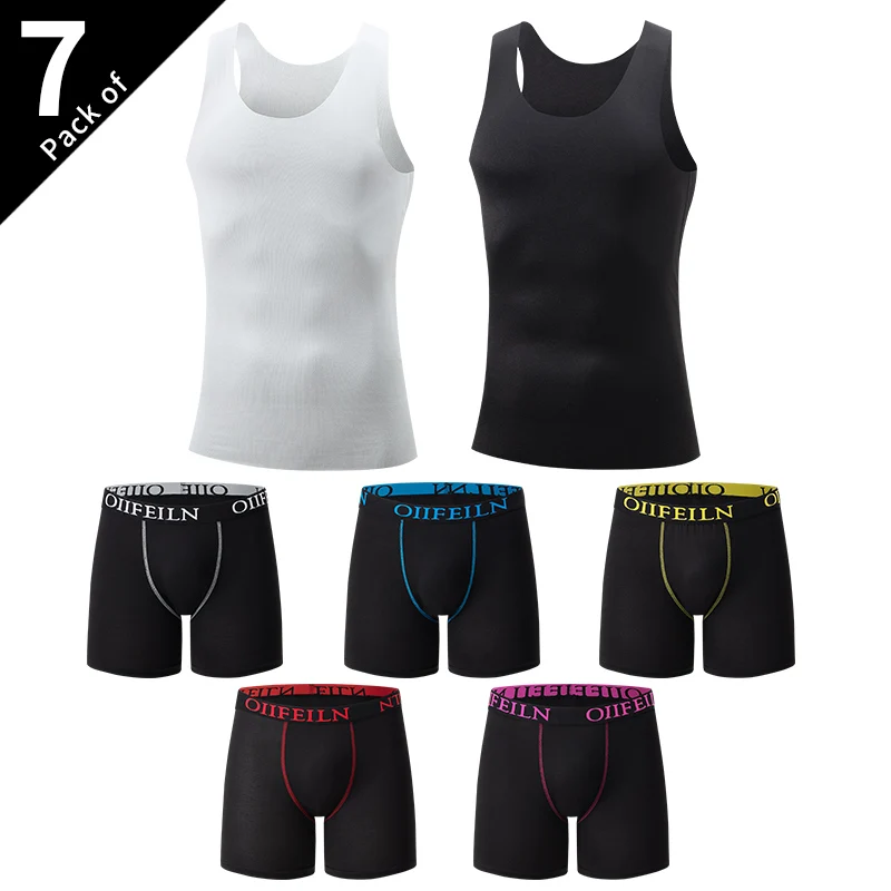 Men's Four Seasons Fashion Shorts Seamless Casual Joker Vest Teenagers Riding Running Suit a Variety Of Combination Underwear