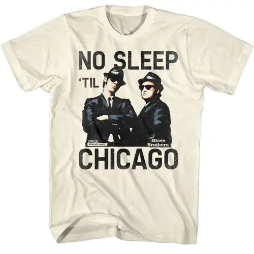 No Sleep Till Chicago Men’s T-Shirt The Blues Brothers Official Movie Merchandis