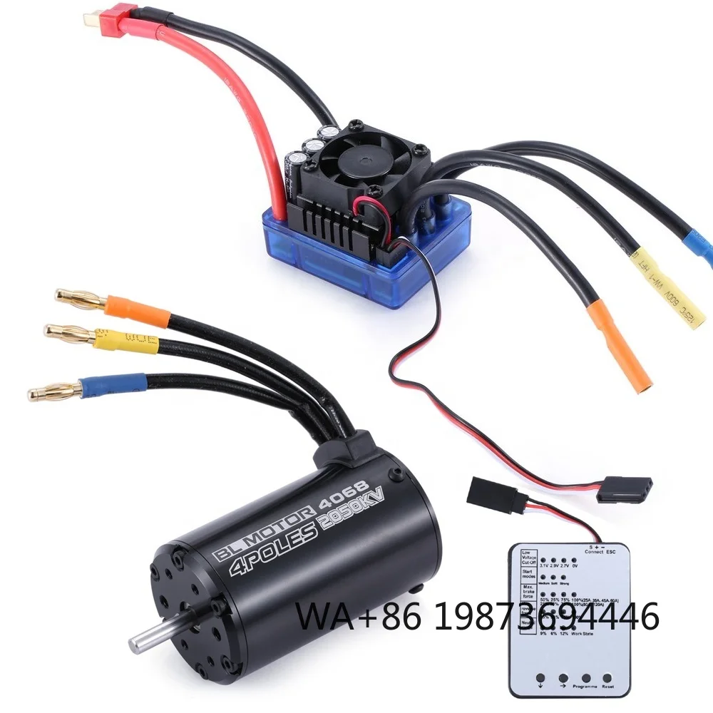 

4068 2050KV 4 Poles Sensorless Brushless Motor 120A ESC With LED Programming Card Combo Set for 1/8 RC Car Truck