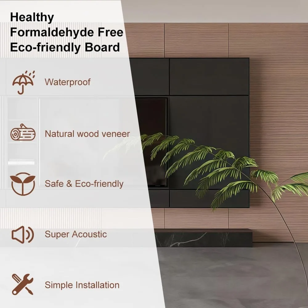 Akustyczne panele ścienne z drewna na ściany i sufit, 3D, karbowane, dźwiękochłonne, wygłuszające, z wykończeniem drewnianym, 108×6